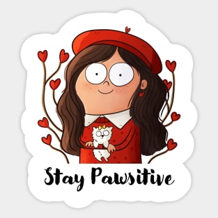 Stay Pawsitive Sticker